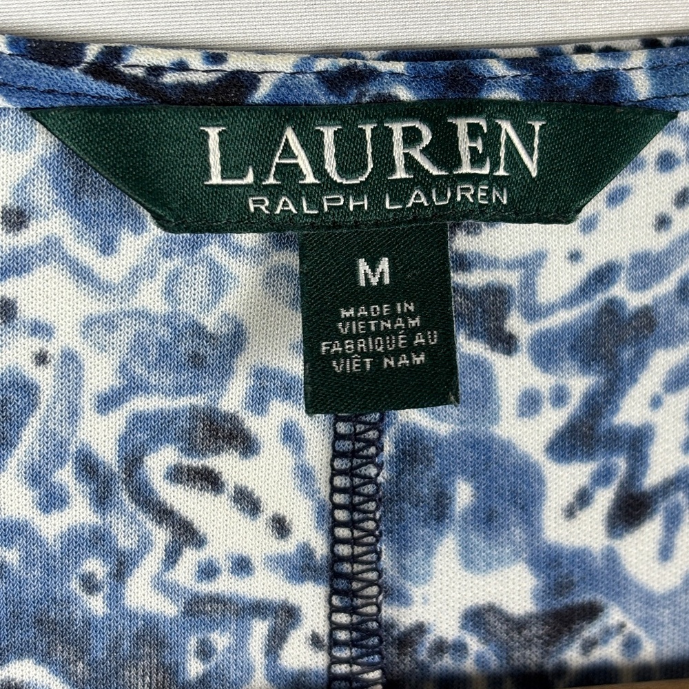 Lauren Ralph Lauren Women‎ Short Sleeve Midi Wrap Dress Sz M NavyOffice Business - Picture 4 of 11